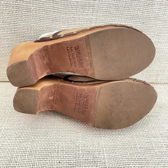 Tommy Hilfiger Wooden Platform Clogs, Suede Leather, Shearling, Ladies 9.5 M - Picture 10 of 10